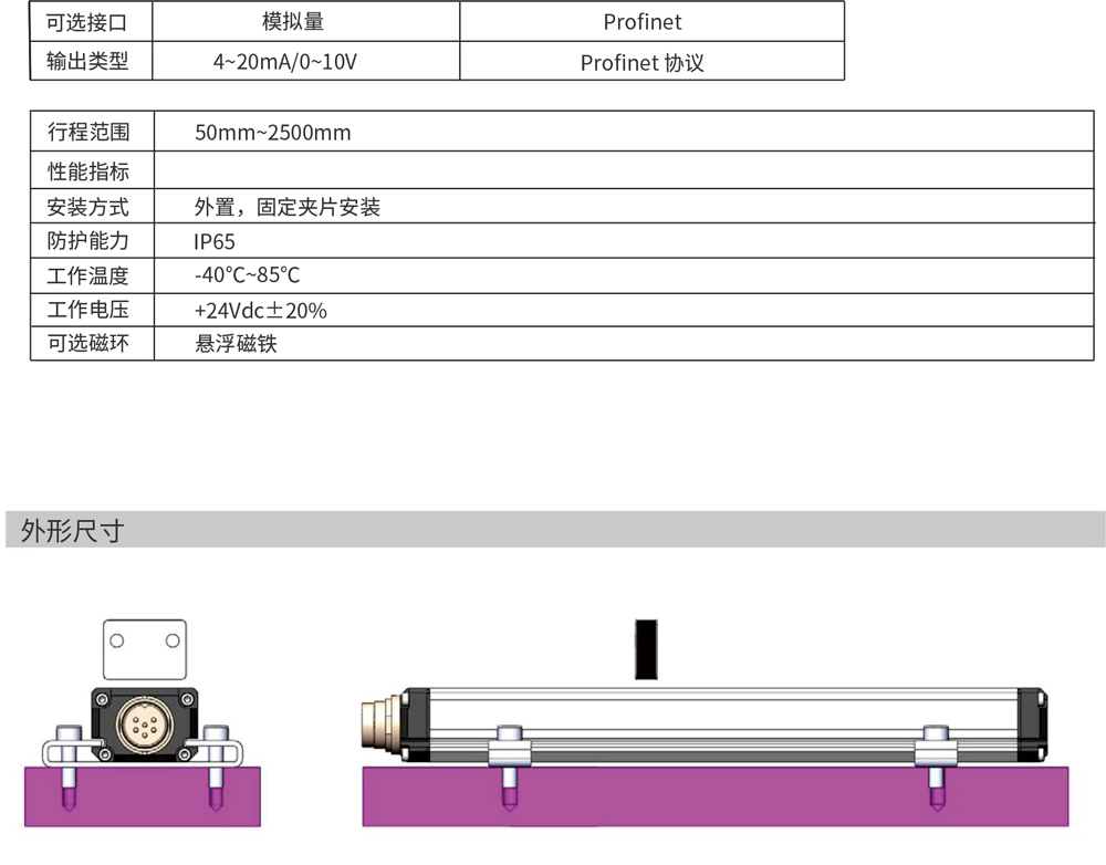 EP系列磁致伸缩位移传感器